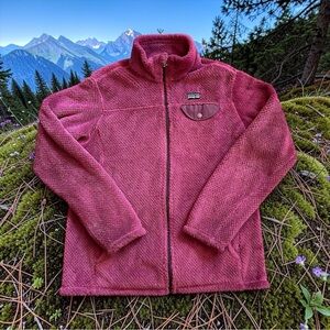 Patagonia Girls Large (12) Pink Full Zip Re-Tool Fleece Jacket - See Pictures